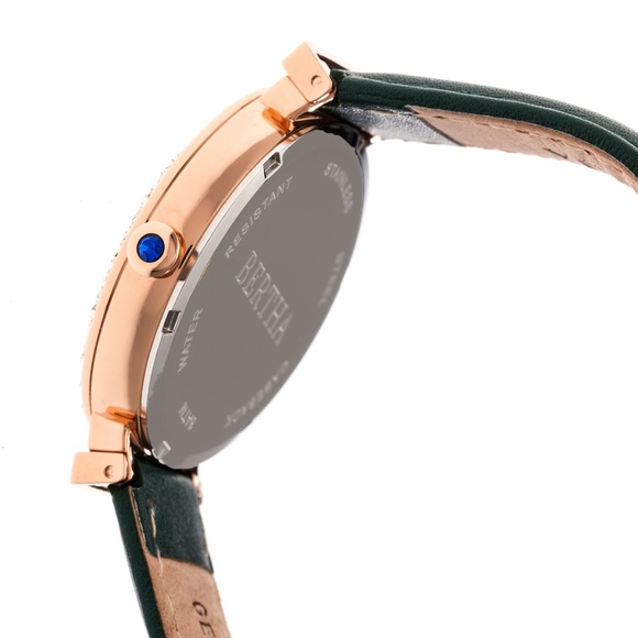 Green Genuine Leather Band Women\'s Watch